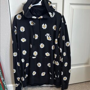 Nike Black Hoodie with Daisy Print